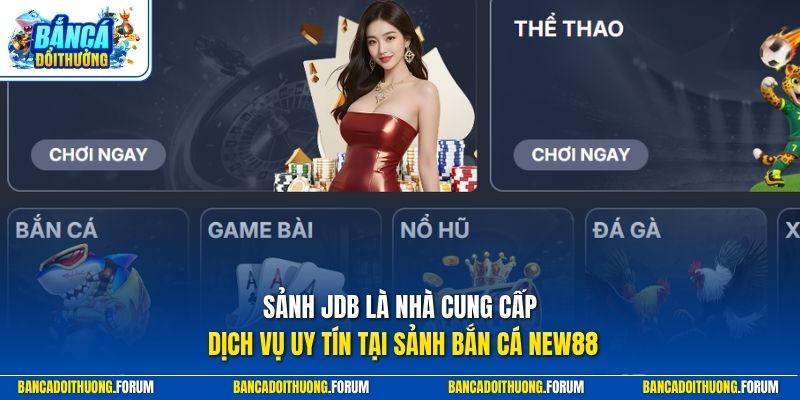 Sảnh JDB là nhà cung cấp dịch vụ uy tín tại sảnh bắn cá NEW88